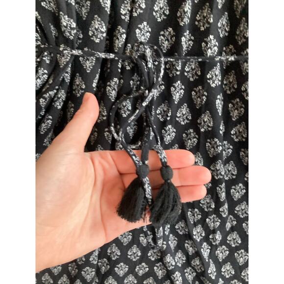 Old Navy Mini Dress 4x Boho Balloon Long Sleeve Baby Doll Belted Black Beach - Picture 4 of 16